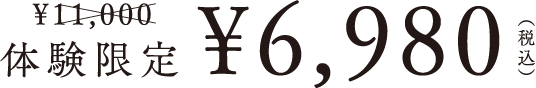 体験限定¥6,980(税込)
